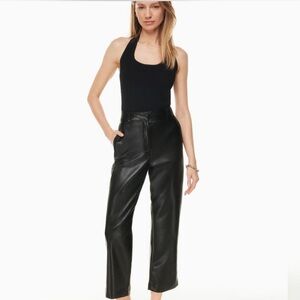 Aritzia Babaton black leather pants. Size 0.